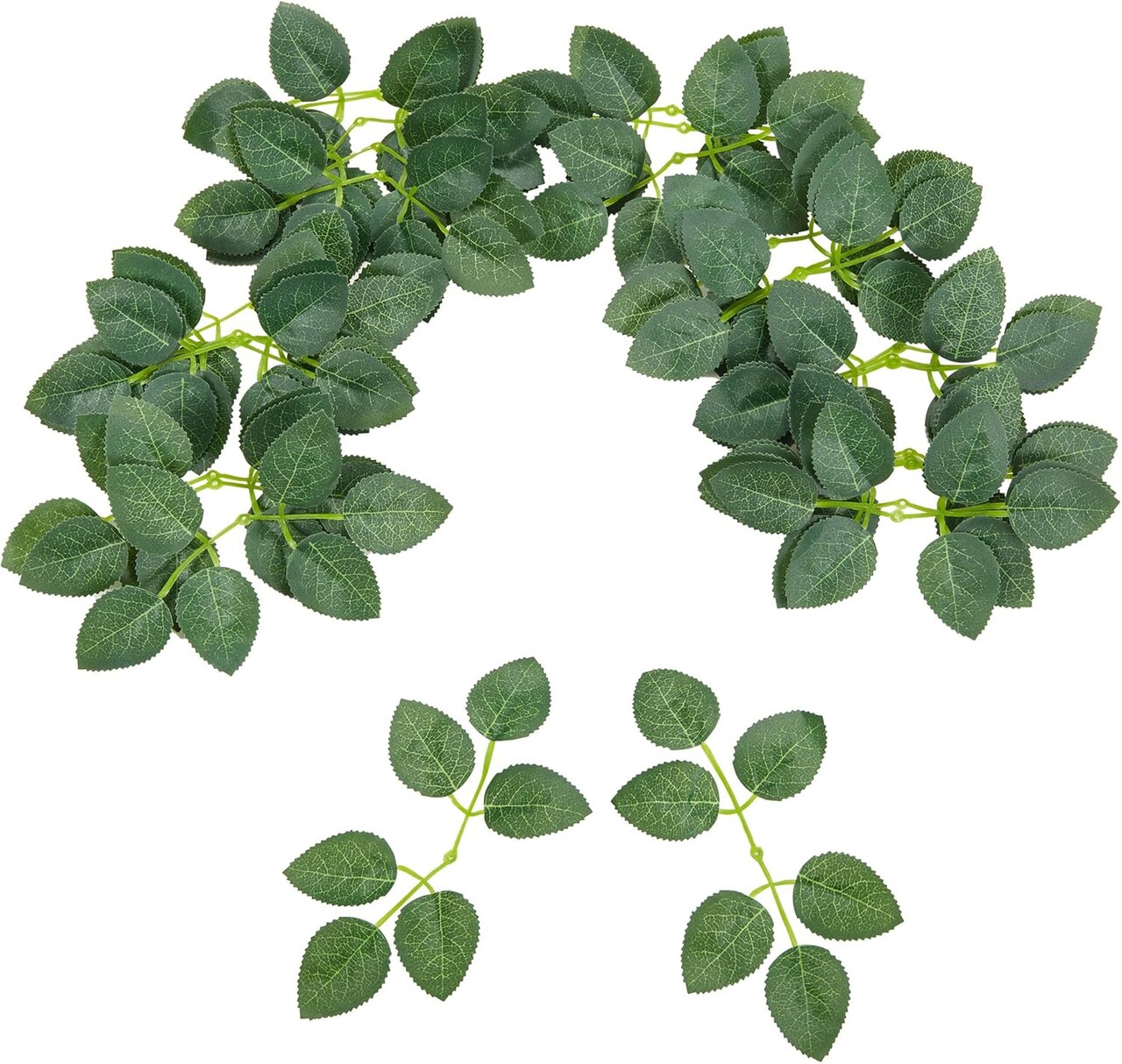 50pcs Artificial Green Leaves Bulk Rose Leaves Artificial Greenery Fake Rose Flower Leaves for Decoration